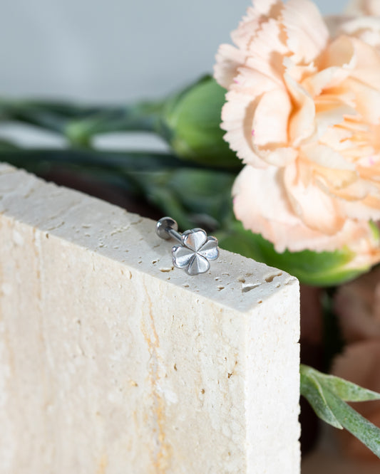 Nude Simple Clover Stud - Silver