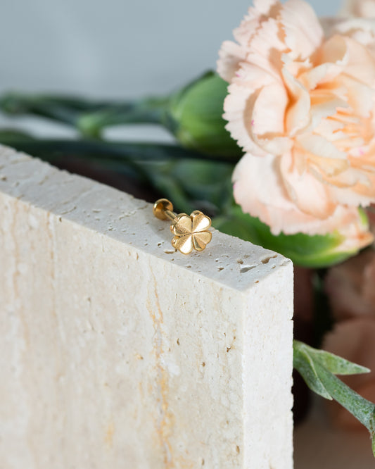 Nude Simple Clover Stud - Gold
