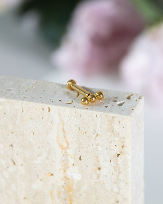 Loop Mini Triple Dots Stud - Gold