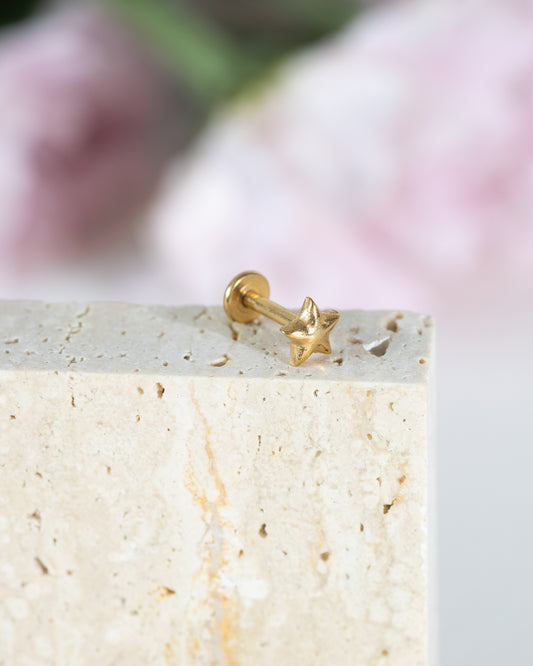 Ease Small Simple Star Stud - Gold
