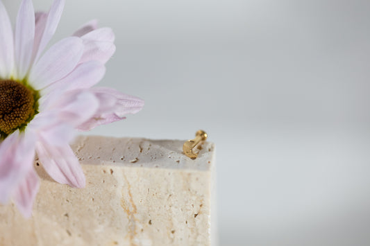 Haze Mini Moon Stud - Gold