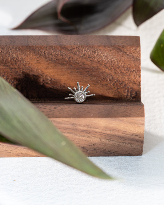 Flair Star rays CZ Stud - Silver