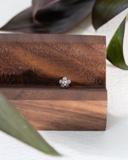 Pure Small Flower CZ Stud - Silver