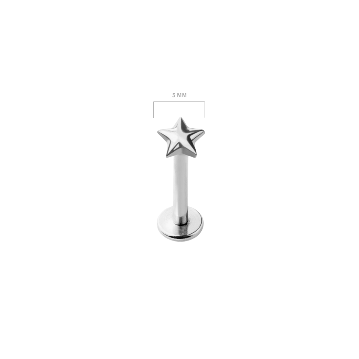 Ease Small Simple Star Stud - Silver