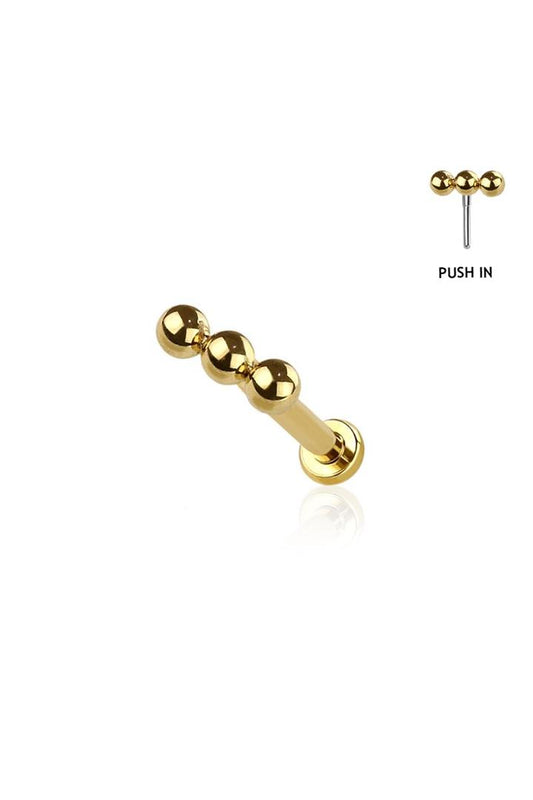 Loop Mini Triple Dots Stud - Gold