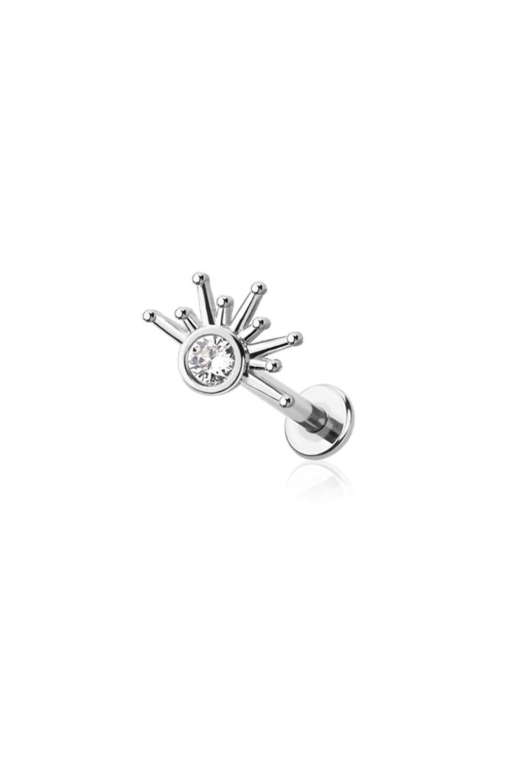 Flair Star rays CZ Stud - Silver
