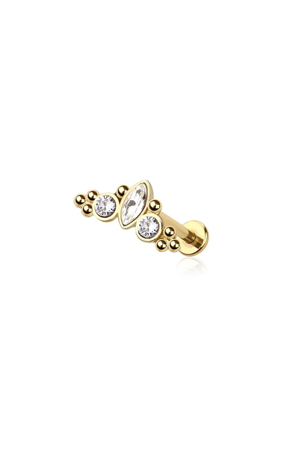 Aura Gem & Leaf CZ Stud