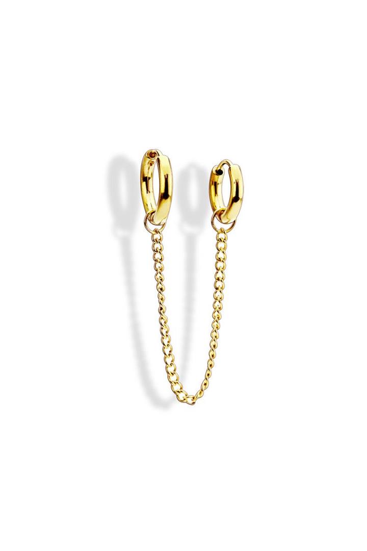 Rebel Double Huggies & Connecting Chain - Gold