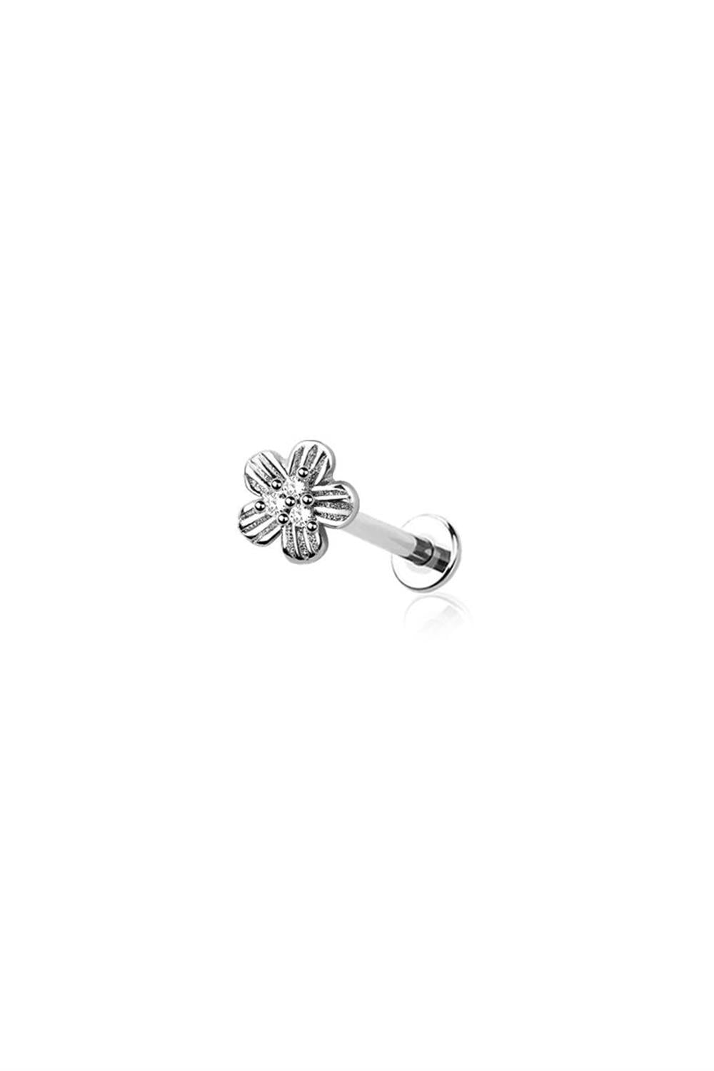 Pure Small Flower CZ Stud - Silver