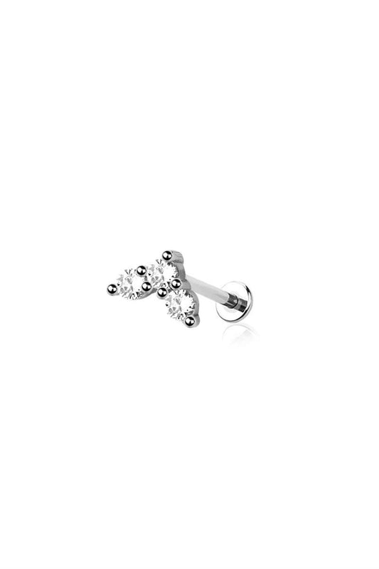 Ray Triple Star CZ Stud - Silver