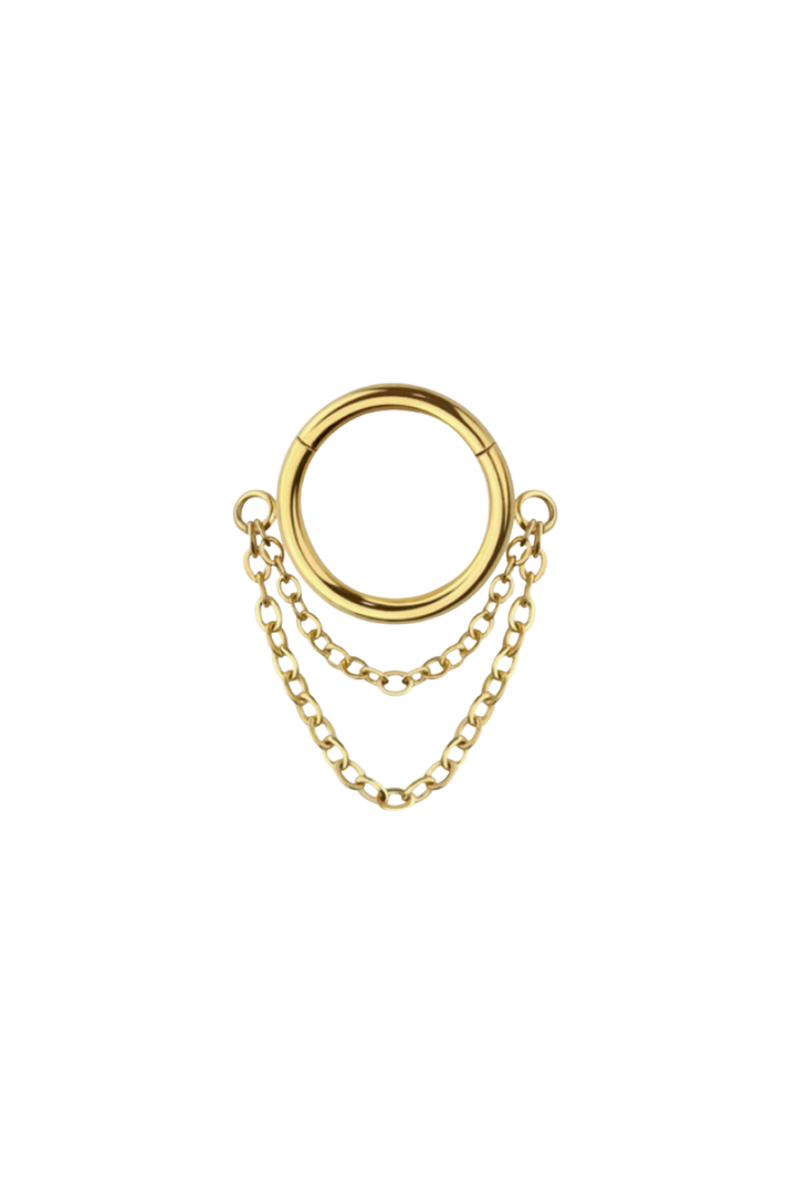 Noor Simple Double Chain Clicker - Gold