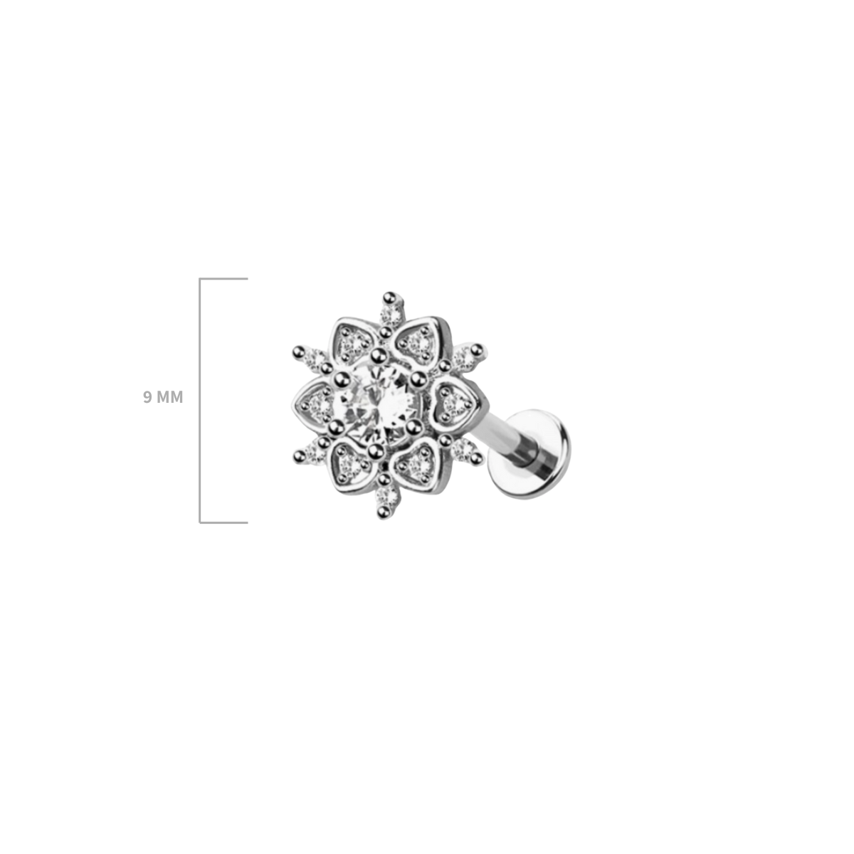 Vivid Flower Design CZ Stud - Gold