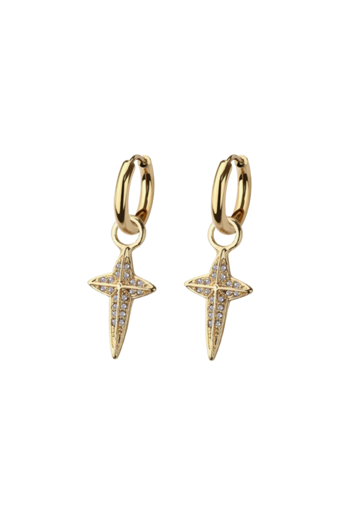 Cadiz CZ Modern Cross  - Gold