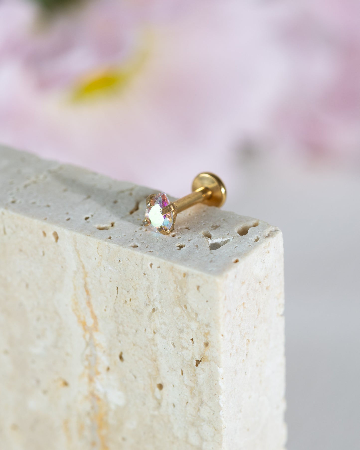 Lynx Small Pear Shape Boreal CZ Stud - Gold