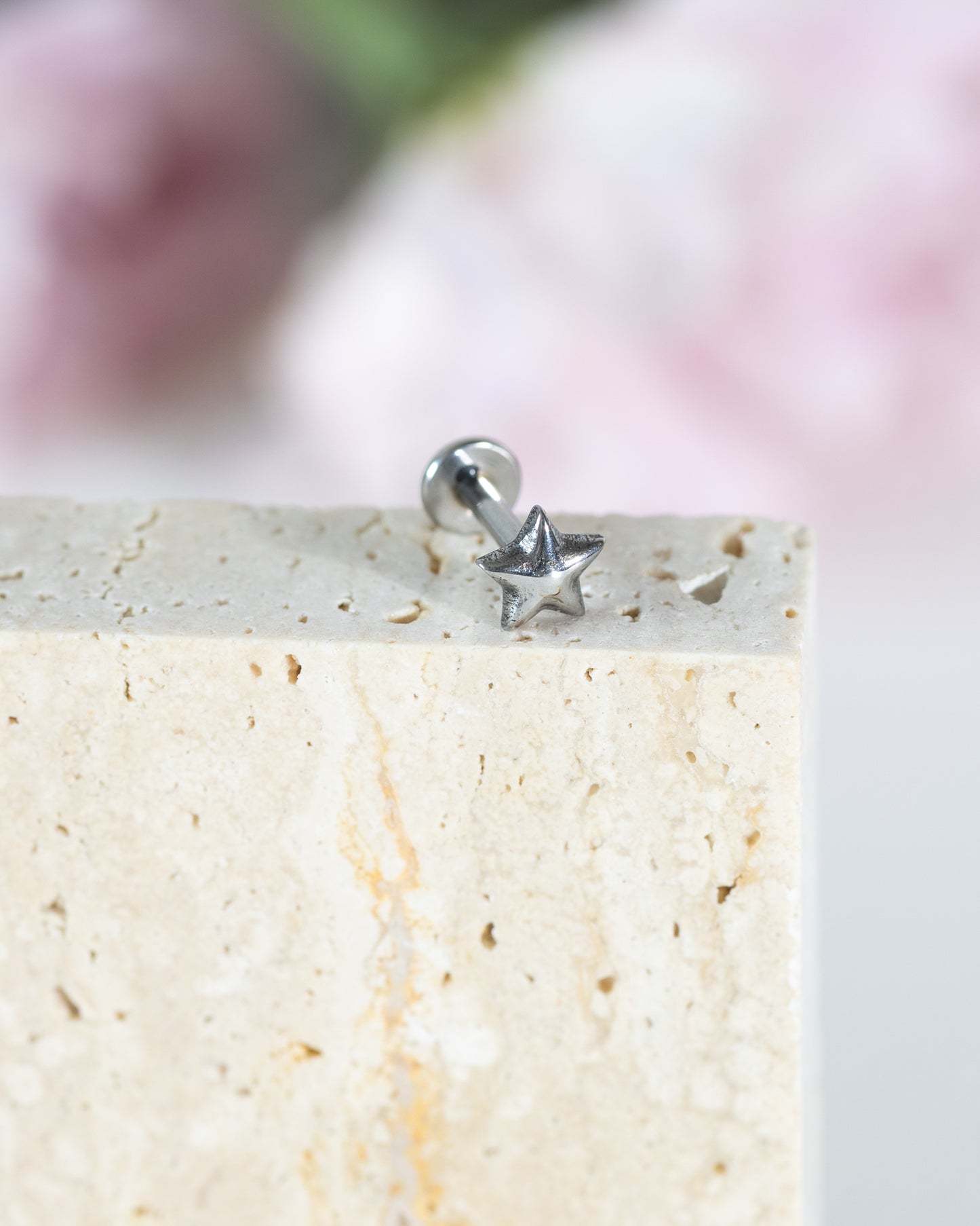 Ease Small Simple Star Stud - Silver