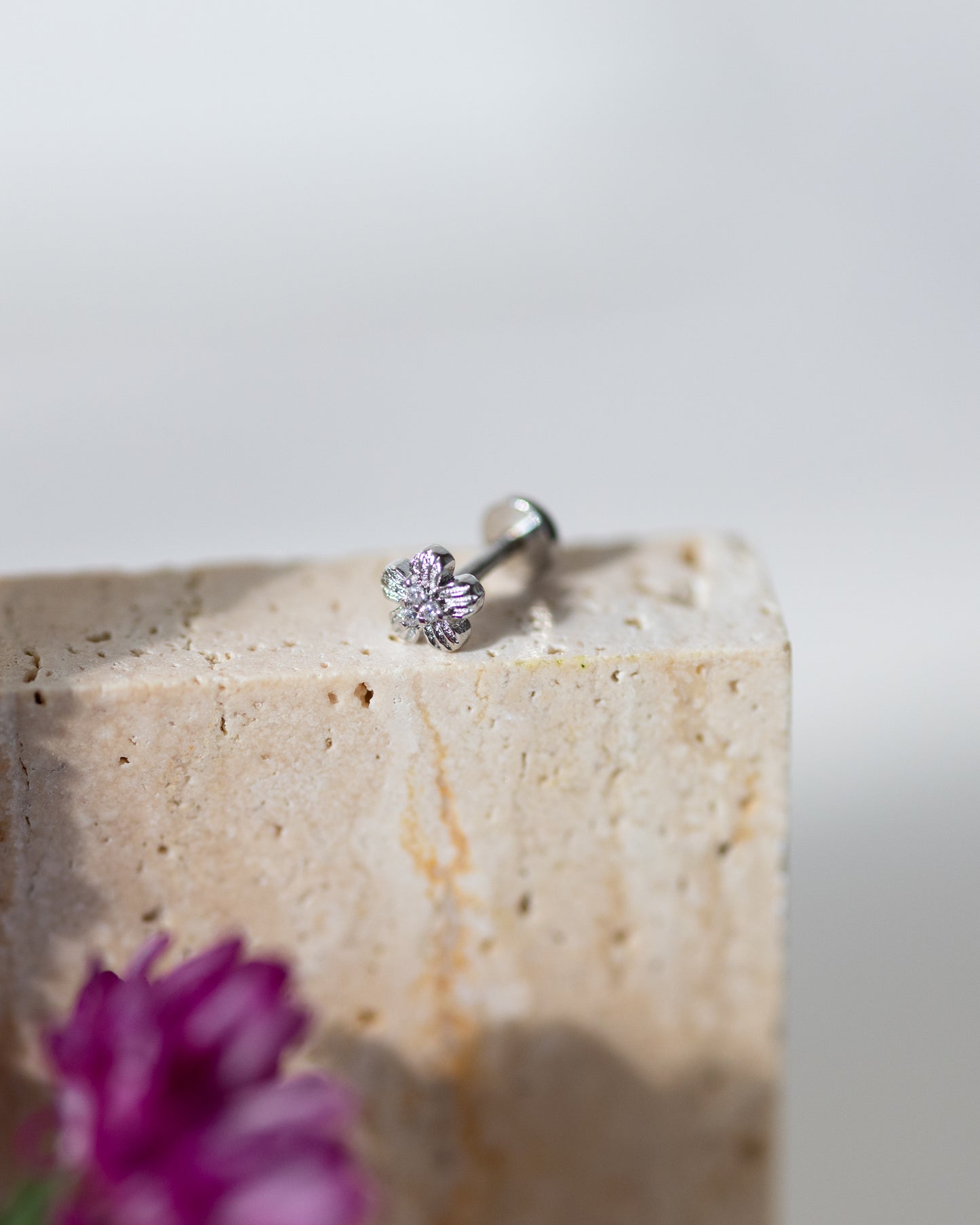 Pure Small Flower CZ Stud - Gold