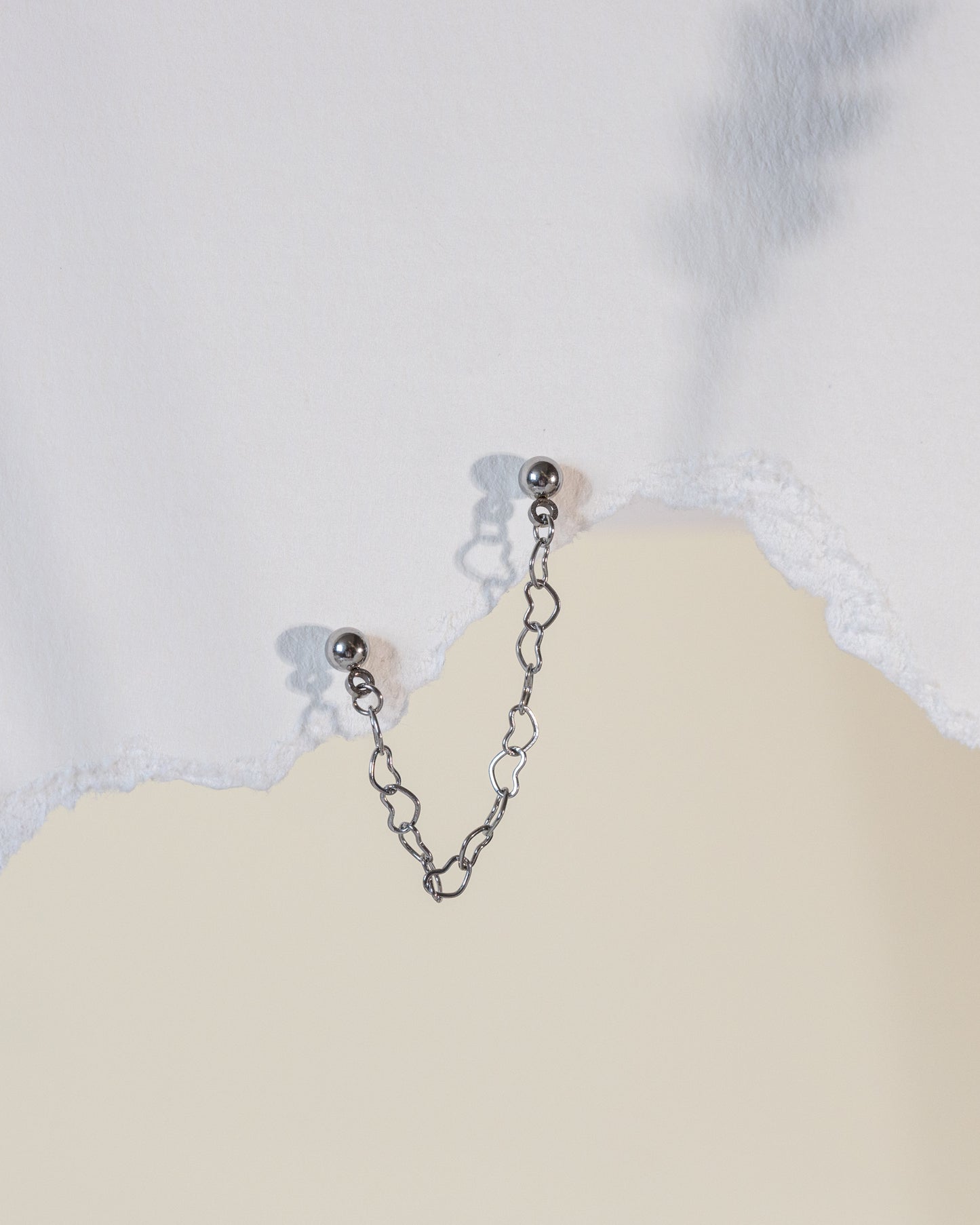 Vibe Double Stud & Connecting Heart Chain - Gold