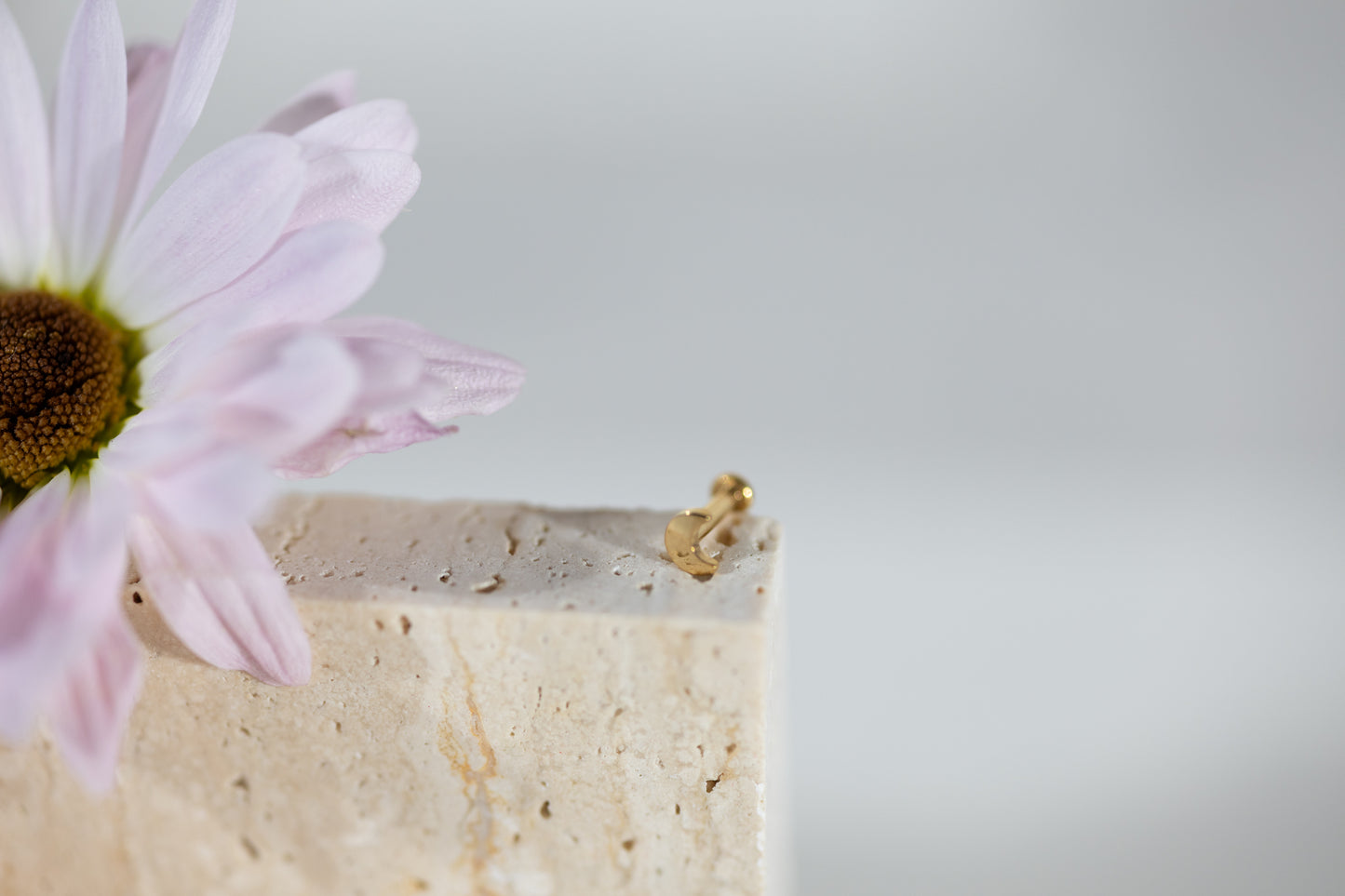 Haze Mini Moon Stud - Gold