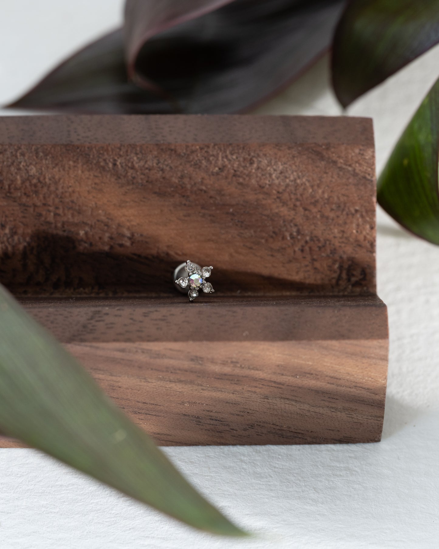 Bare CZ Flower Stud - Silver