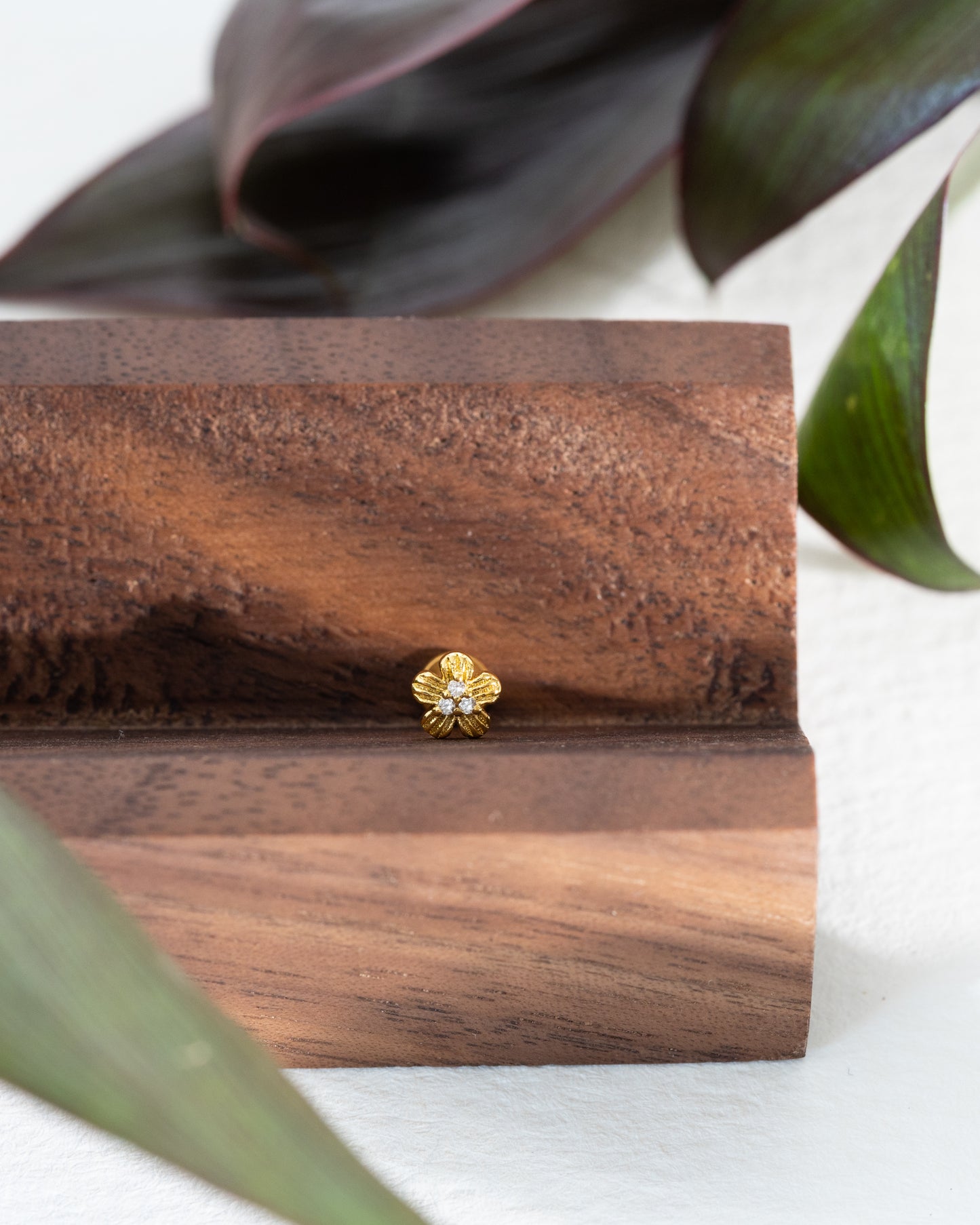 Pure Small Flower CZ Stud - Gold