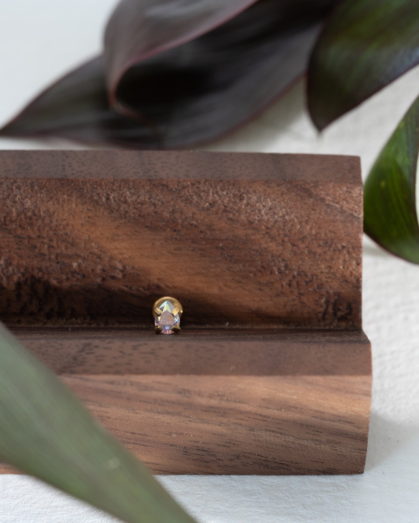 Lynx Small Pear Shape Boreal CZ Stud - Gold