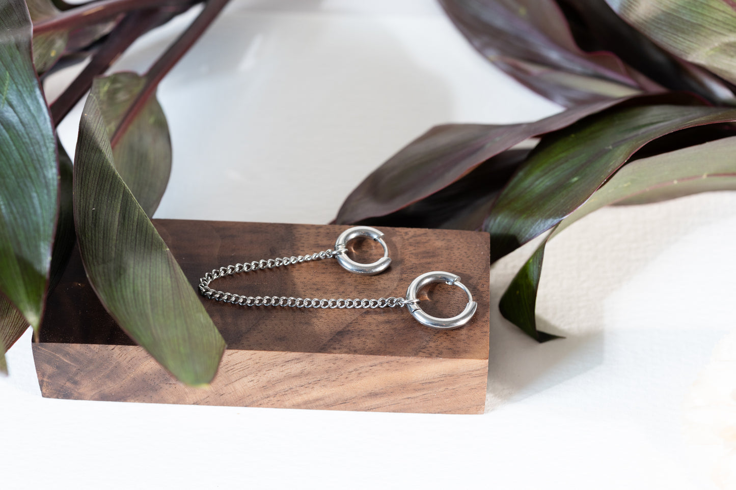 Rebel Double Huggies & Connecting Chain - Silver