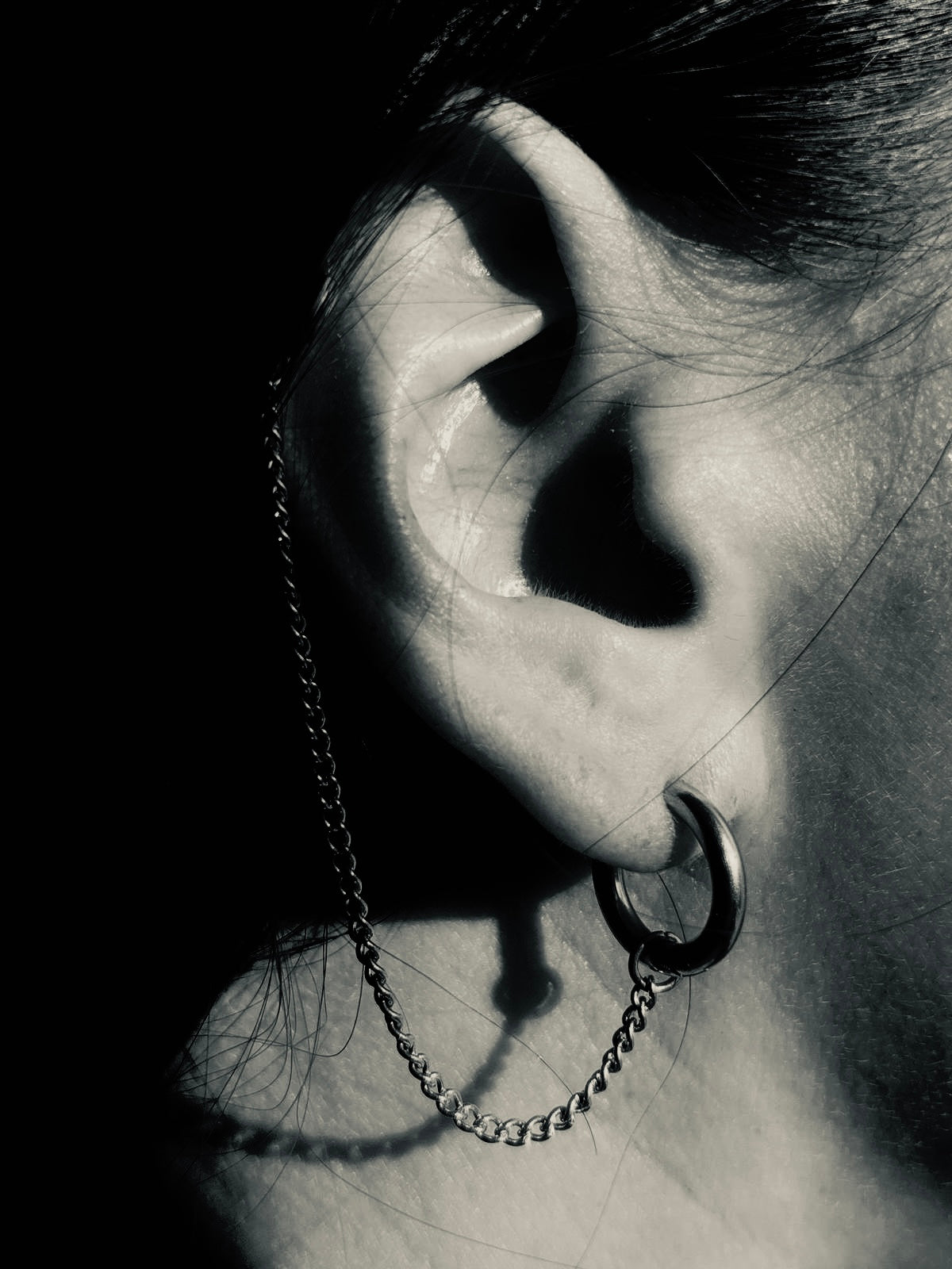 Rebel Double Huggies & Connecting Chain - Silver